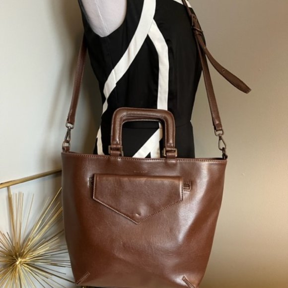 Matt & Nat Brown Tote/Purse/Shoulder with Handle and Adjustable Strap/Pockets - Picture 6 of 7